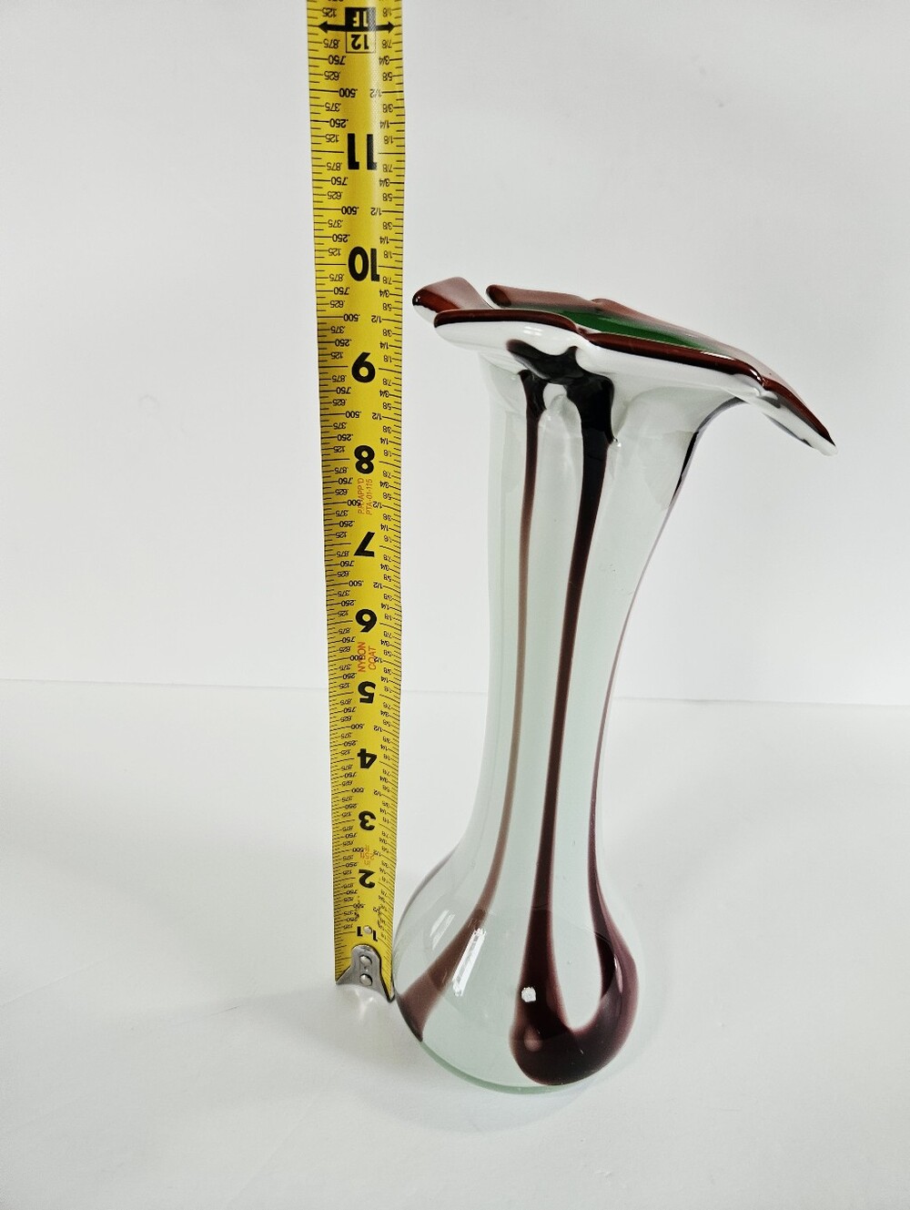 Vintage Murano Style Handblown Art Glass Calla Lily Jack-In-The-Pulpit Vase - Picture 15 of 16